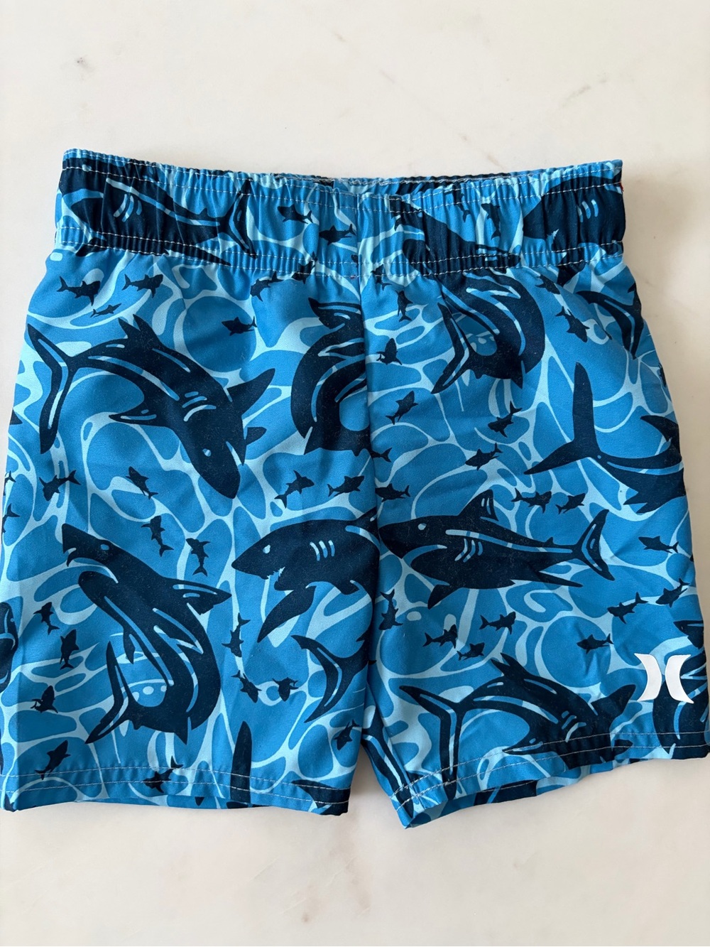Hurley Blue Shark Pattern Kids Swim Shorts